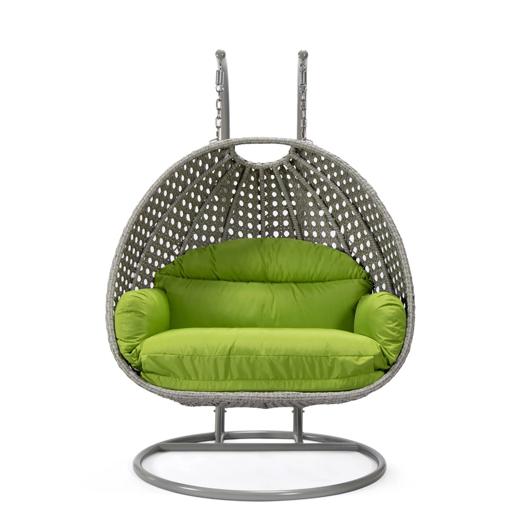 Virasat Double Seater Hanging Swing With Stand For Balcony, Garden Swing (Silver)-VIRASAT FURNITURE & FURNISHING