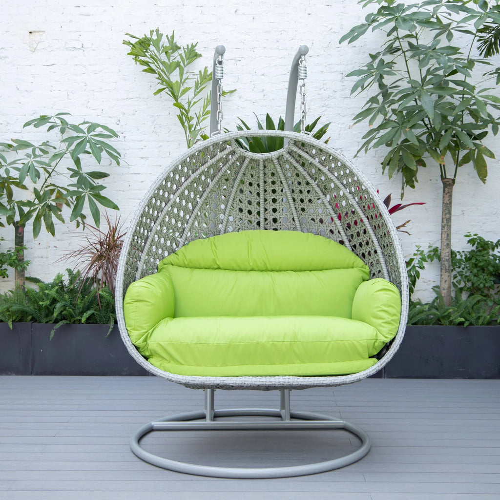 Virasat Double Seater Hanging Swing With Stand For Balcony, Garden Swing (Silver)-VIRASAT FURNITURE & FURNISHING