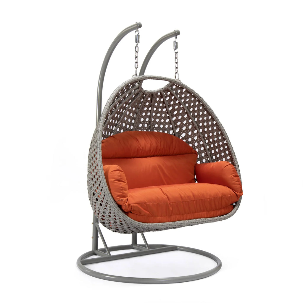 Virasat Double Seater Hanging Swing With Stand For Balcony, Garden Swing (Silver)-VIRASAT FURNITURE & FURNISHING