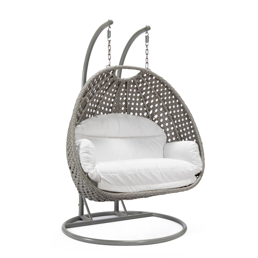 Virasat Double Seater Hanging Swing With Stand For Balcony, Garden Swing (Silver)