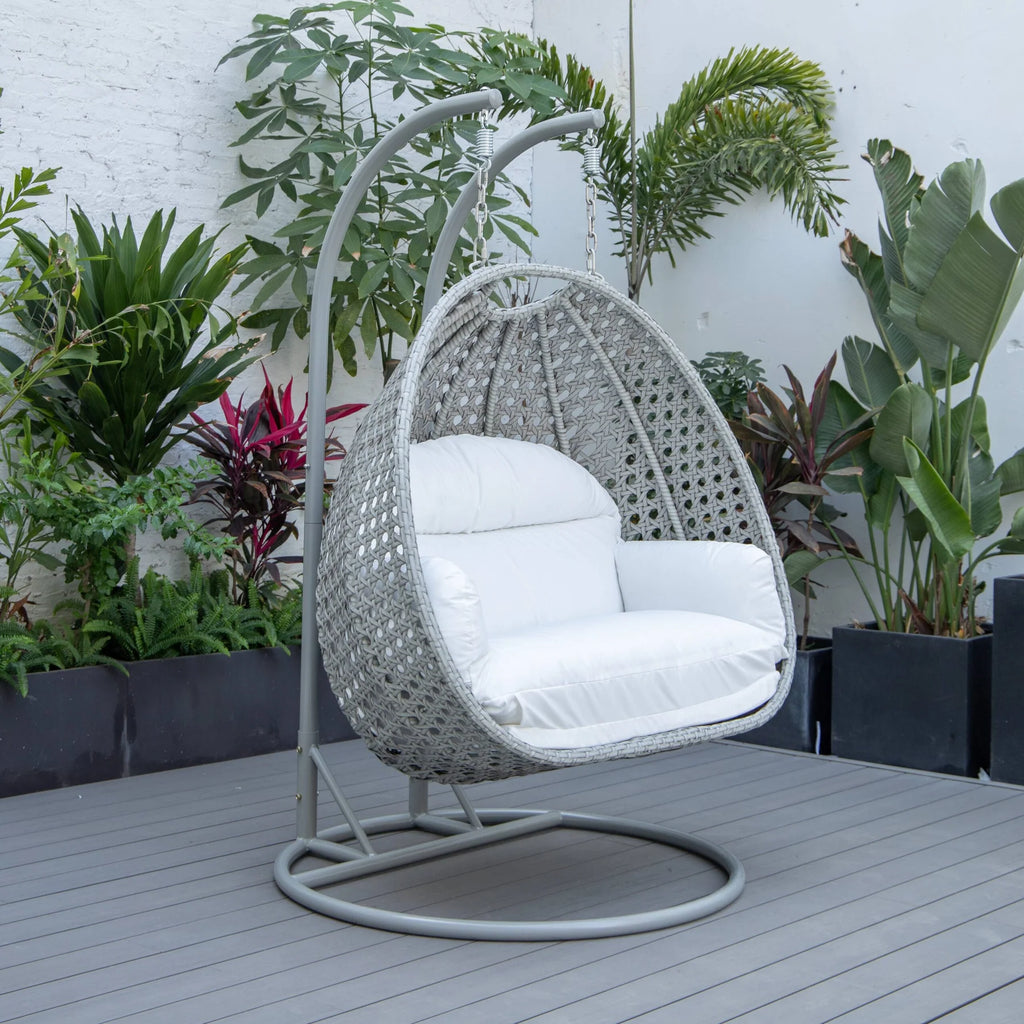 Virasat Double Seater Hanging Swing With Stand For Balcony, Garden Swing (Silver)