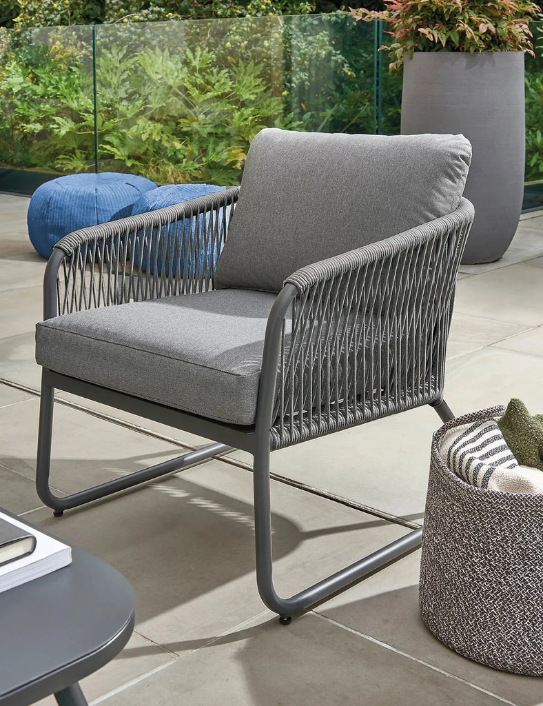 Virasat Outdoor Garden Balcony Sofa Set 2 Seater, 2 Single seater and 1 Center Table Set, Braid & Rope (Grey)-VIRASAT FURNITURE & FURNISHING