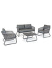 Virasat Outdoor Garden Balcony Sofa Set 2 Seater, 2 Single seater and 1 Center Table Set, Braid & Rope (Grey)-VIRASAT FURNITURE & FURNISHING