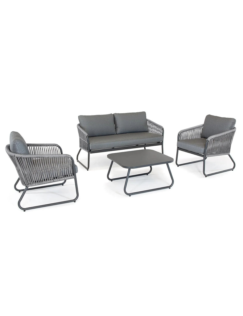 Virasat Outdoor Garden Balcony Sofa Set 2 Seater, 2 Single seater and 1 Center Table Set, Braid & Rope (Grey)-VIRASAT FURNITURE & FURNISHING