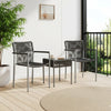VIRASAT FURNITURE Outdoor Rope 3-Piece Patio Set (Grey)