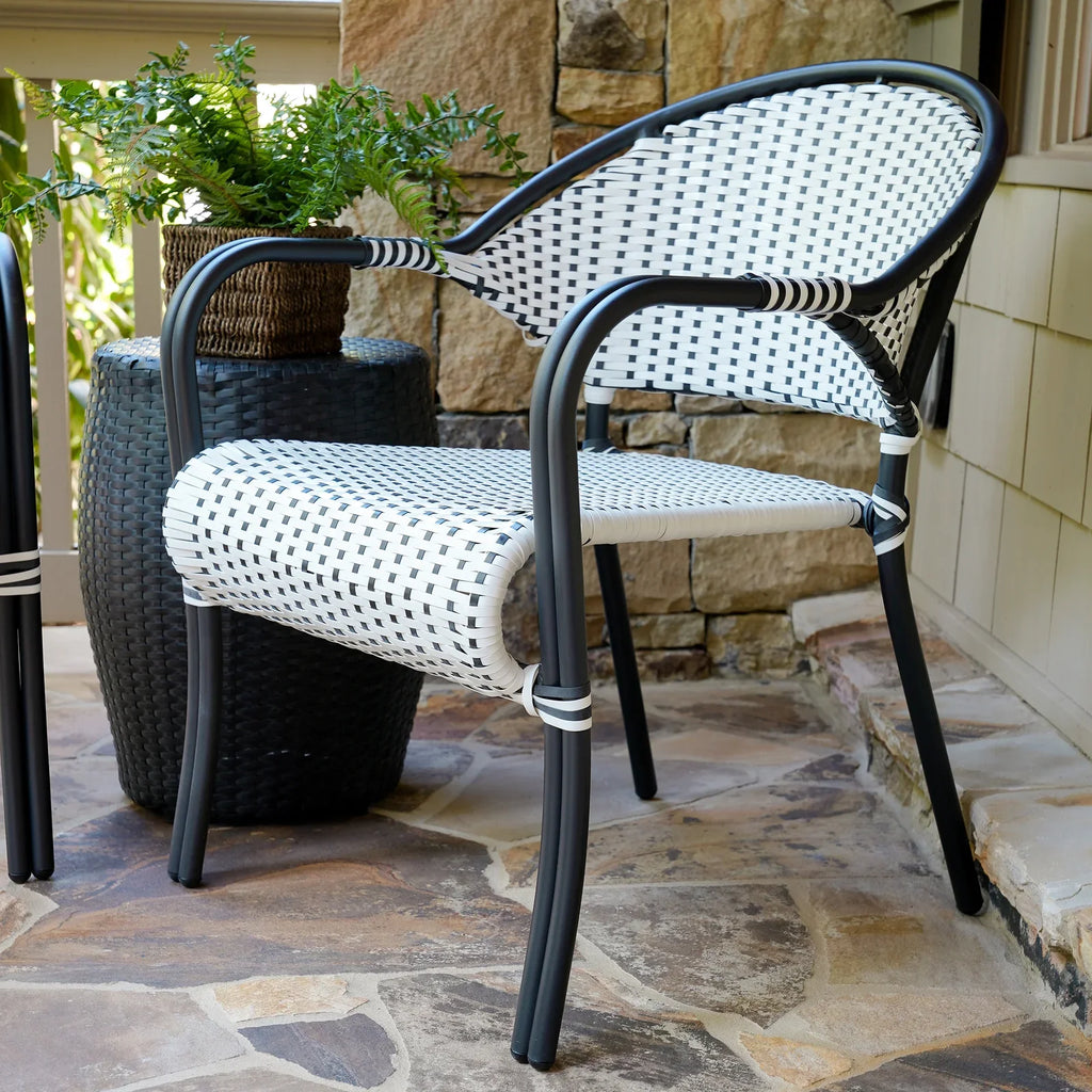 Virasat Outdoor Patio Seating Set 2 Chairs and 1 Table Set (Black + White)-VIRASAT FURNITURE & FURNISHING