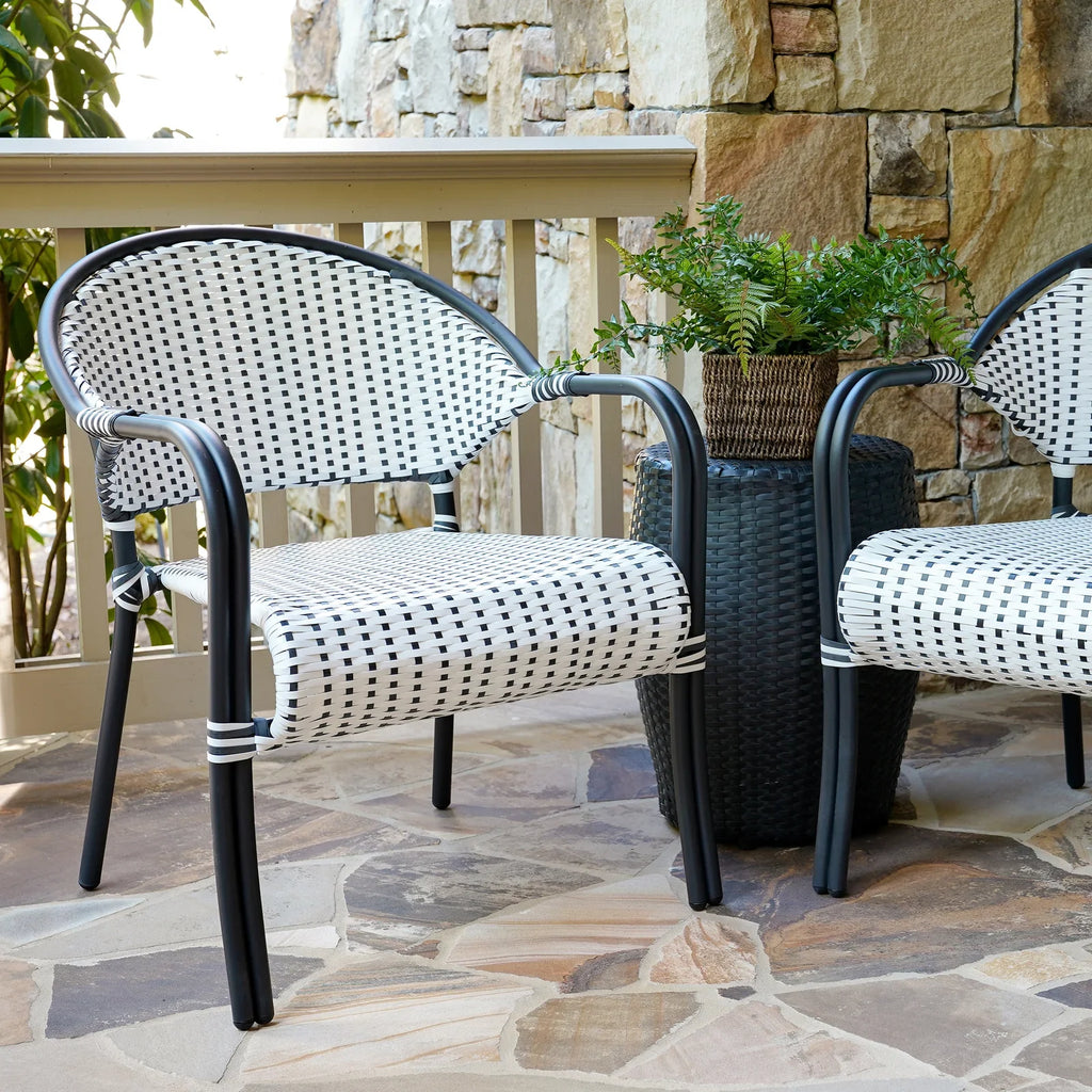 Virasat Outdoor Patio Seating Set 2 Chairs and 1 Table Set (Black + White)-VIRASAT FURNITURE & FURNISHING
