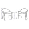 Virasat Outdoor Patio Seating Set 2 Chairs and 1 Table Set (Black + White)-VIRASAT FURNITURE & FURNISHING