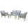 Virasat Outdoor Sofa Set 2 Seater, 2 Single Seater and 1 Center Table (Grey)-VIRASAT FURNITURE & FURNISHING