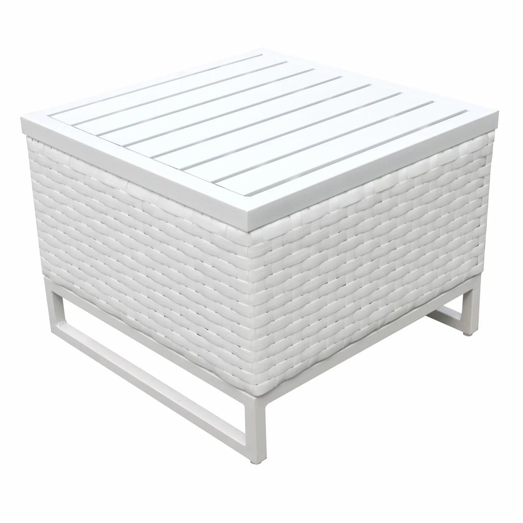 Virasat Outdoor Sofa Set 7 Seater, 2 Single Seater and 1 Center Table, 1 Side Table With 2 Ottoman Set (White)-VIRASAT FURNITURE & FURNISHING