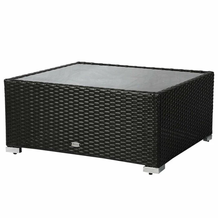 Virasat  Outdoor Patio Sofa Set 6 seater and 1 Center Table (Black)-VIRASAT FURNITURE & FURNISHING