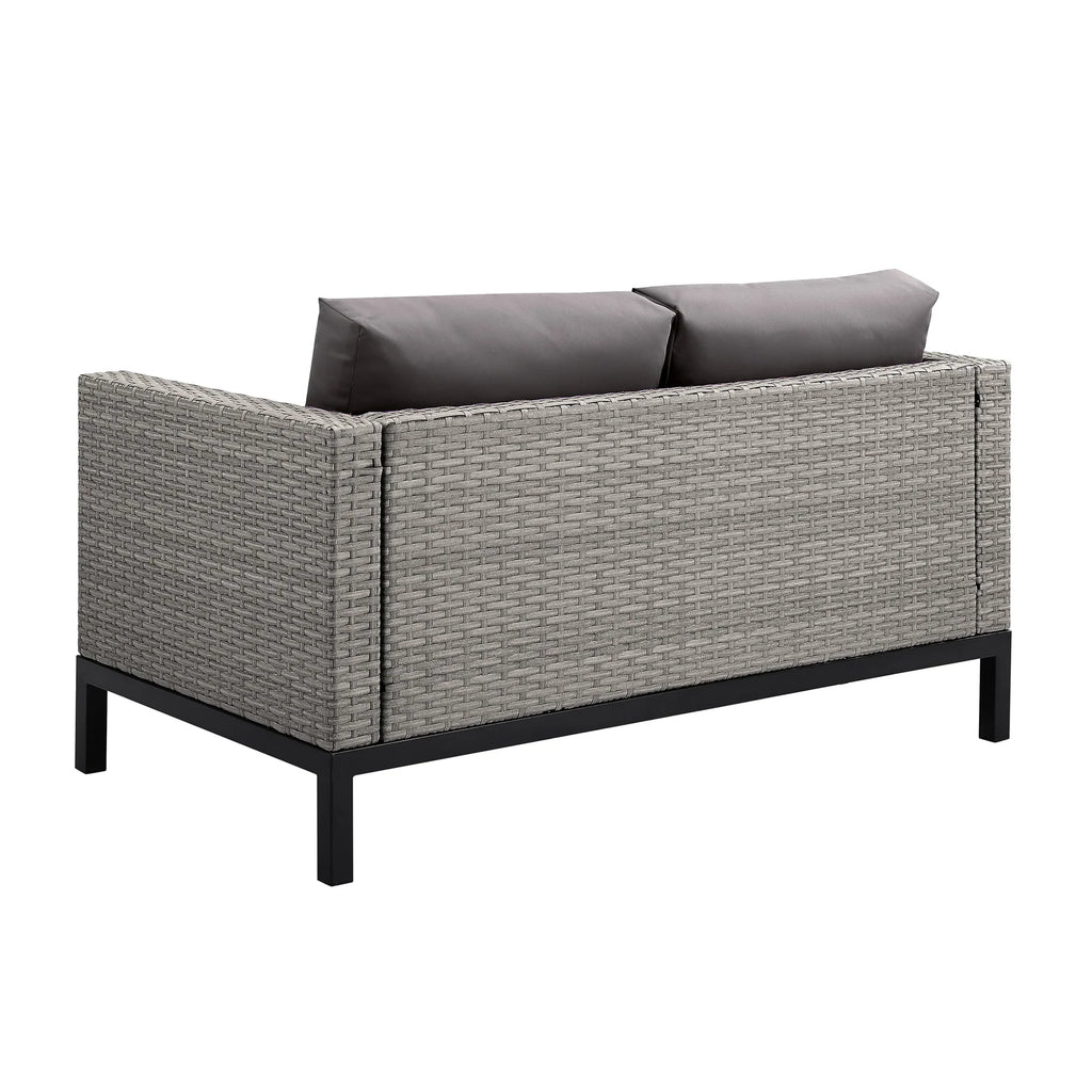 Virasat Outdoor Garden Balcony Sofa Set 2 Seater, 2 Single Seater and Ottoman Set (Grey)-VIRASAT FURNITURE & FURNISHING