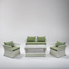 Virasat Outdoor Sofa Set 2 Seater, 2 Single Seater and 1 Center Table (White + Green)-VIRASAT FURNITURE & FURNISHING