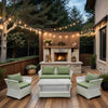 Virasat Outdoor Sofa Set 2 Seater, 2 Single Seater and 1 Center Table (White + Green)-VIRASAT FURNITURE & FURNISHING