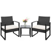 Virasat Outdoor Patio Seating Set 2 Chairs and 1 Table Set (Black)-VIRASAT FURNITURE & FURNISHING