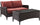 Virasat Outdoor 2 seater Sofa and 1 Center Table (Dark Brown + Red)-VIRASAT FURNITURE & FURNISHING
