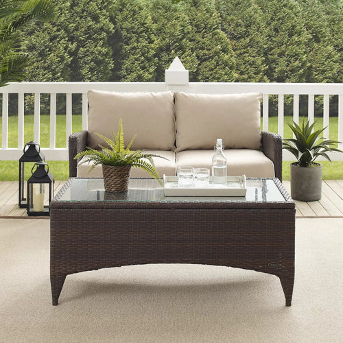 Virasat Outdoor 2 seater Sofa and 1 Center Table (Brown + Beige)-VIRASAT FURNITURE & FURNISHING