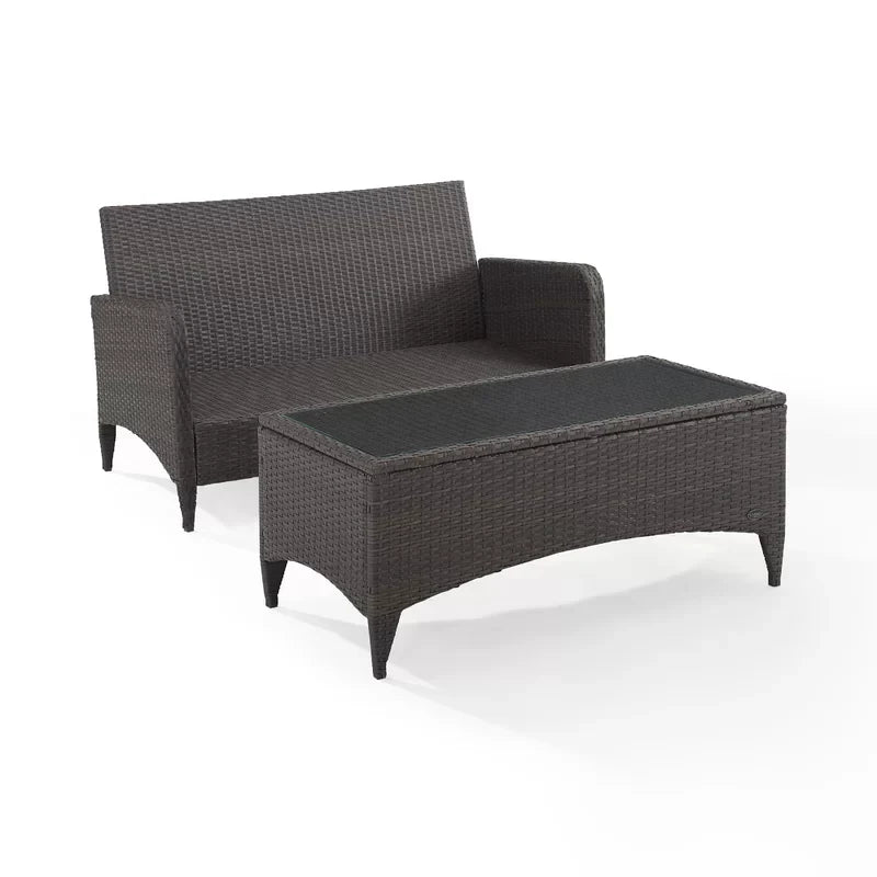 Virasat Outdoor 2 seater Sofa and 1 Center Table (Brown + Beige)-VIRASAT FURNITURE & FURNISHING