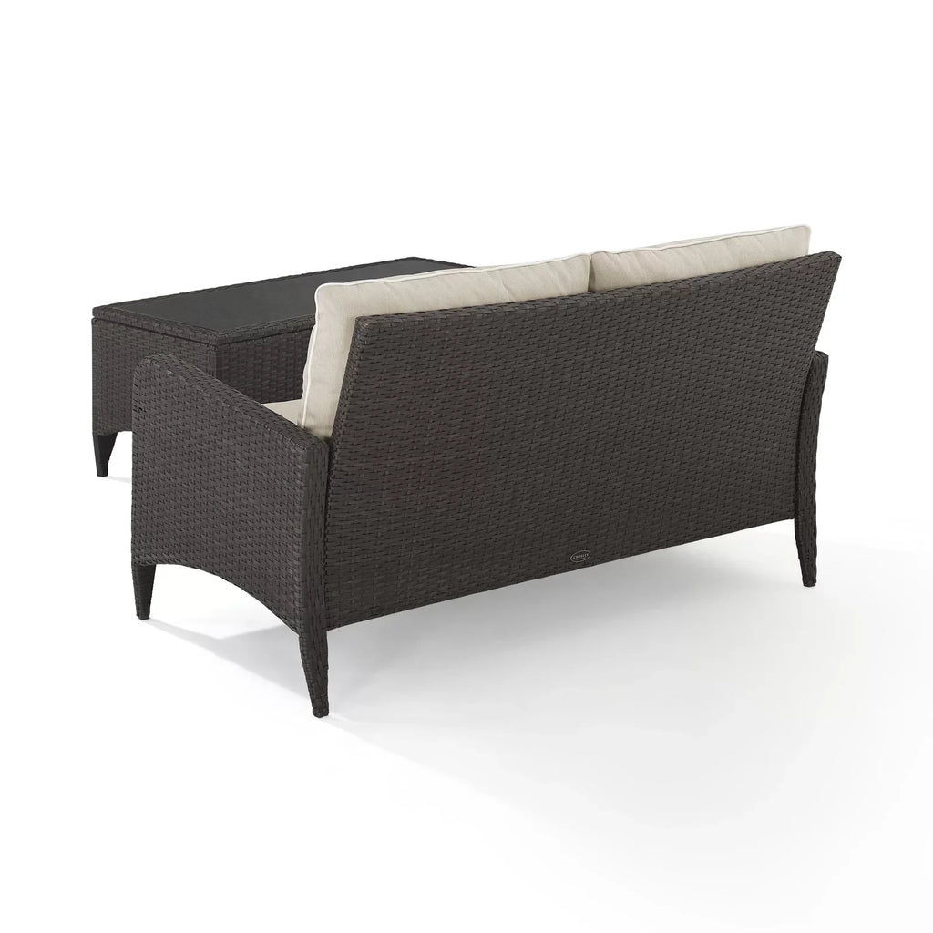 Virasat Outdoor 2 seater Sofa and 1 Center Table (Brown + Beige)-VIRASAT FURNITURE & FURNISHING