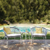 Virasat Outdoor Patio Seating Set 2 Chairs and 1 Table Set (Silver + White) Braided & Rope-VIRASAT FURNITURE & FURNISHING
