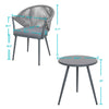 Virasat Outdoor Patio Seating Set 2 Chairs and 1 Table Set (Grey) Braided & Rope-VIRASAT FURNITURE & FURNISHING