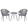 Virasat Outdoor Patio Seating Set 2 Chairs and 1 Table Set (Grey) Braided & Rope-VIRASAT FURNITURE & FURNISHING