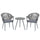 Virasat Outdoor Patio Seating Set 2 Chairs and 1 Table Set (Grey) Braided & Rope-VIRASAT FURNITURE & FURNISHING