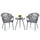 Virasat Outdoor Patio Seating Set 2 Chairs and 1 Table Set (Grey) Braided & Rope-VIRASAT FURNITURE & FURNISHING