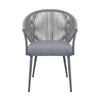 Virasat Outdoor Patio Seating Set 2 Chairs and 1 Table Set (Grey) Braided & Rope-VIRASAT FURNITURE & FURNISHING