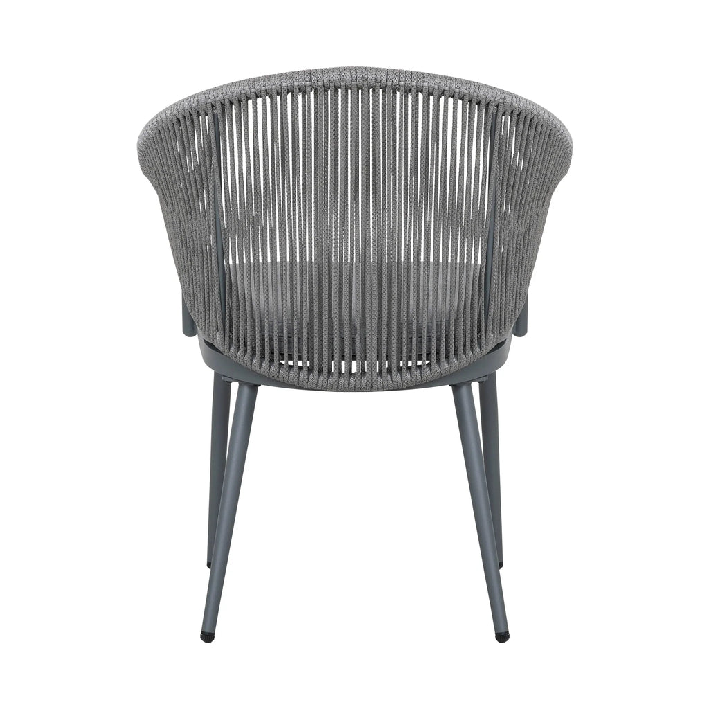 Virasat Outdoor Patio Seating Set 2 Chairs and 1 Table Set (Grey) Braided & Rope-VIRASAT FURNITURE & FURNISHING