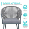Virasat Outdoor Patio Seating Set 2 Chairs and 1 Table Set (Grey) Braided & Rope-VIRASAT FURNITURE & FURNISHING