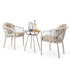 Virasat Outdoor Patio Seating Set 2 Chairs and 1 Table Set (Silver + Beige) Braided & Rope-VIRASAT FURNITURE & FURNISHING
