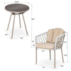 Virasat Outdoor Patio Seating Set 2 Chairs and 1 Table Set (Silver + Beige) Braided & Rope-VIRASAT FURNITURE & FURNISHING