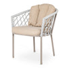 Virasat Outdoor Patio Seating Set 2 Chairs and 1 Table Set (Silver + Beige) Braided & Rope-VIRASAT FURNITURE & FURNISHING