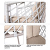 Virasat Outdoor Patio Seating Set 2 Chairs and 1 Table Set (Silver + Beige) Braided & Rope-VIRASAT FURNITURE & FURNISHING