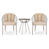 Virasat Outdoor Patio Seating Set 2 Chairs and 1 Table Set (Silver + Beige) Braided & Rope-VIRASAT FURNITURE & FURNISHING
