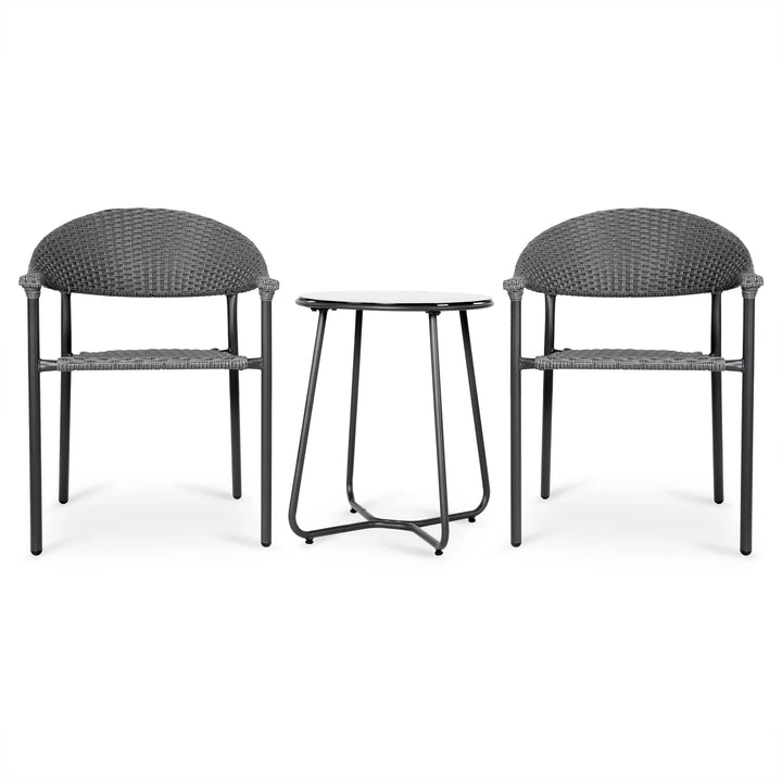 Virasat Topia Outdoor Patio Seating Set 2 Chairs and 1 Table Set (Dark Grey)