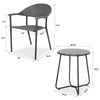 Virasat Outdoor Patio Seating Set 2 Chairs and 1 Table Set (Dark Grey)-VIRASAT FURNITURE & FURNISHING
