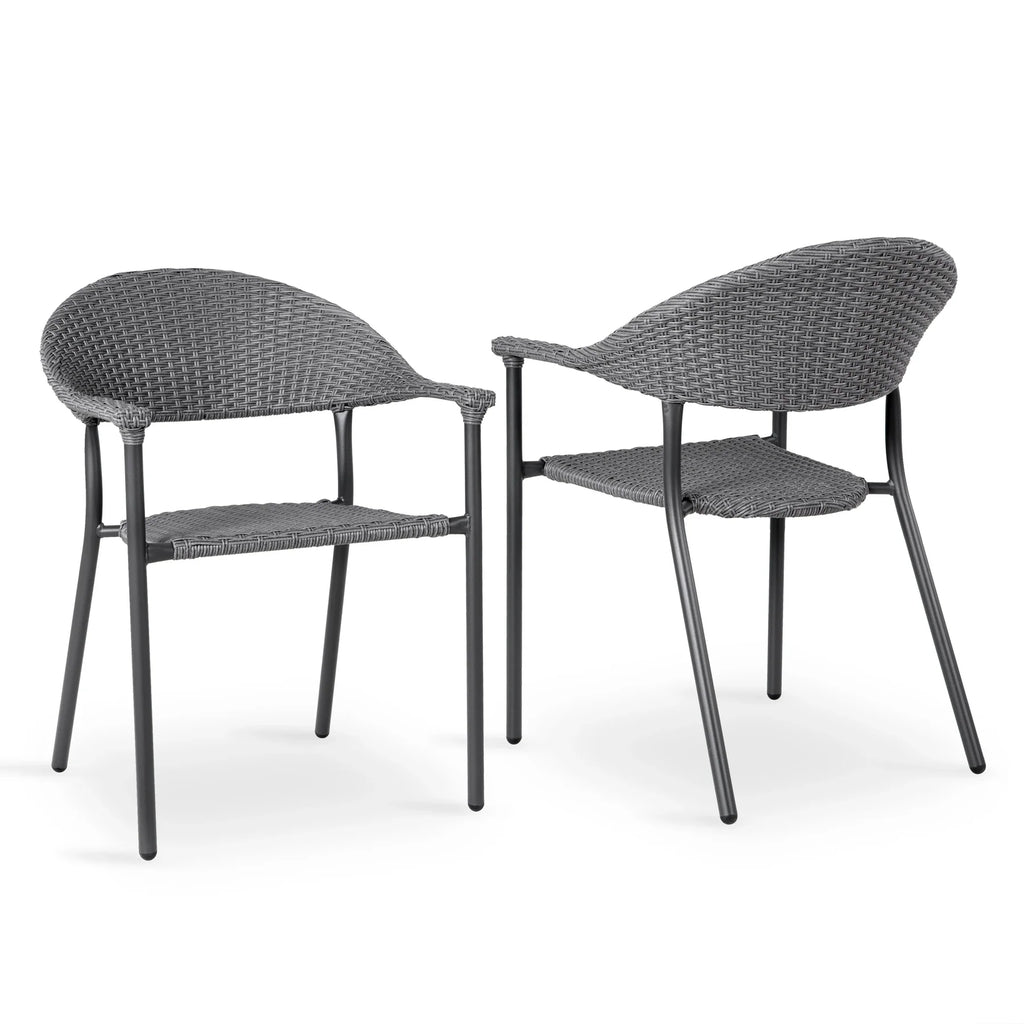 Virasat Outdoor Patio Seating Set 2 Chairs and 1 Table Set (Dark Grey)-VIRASAT FURNITURE & FURNISHING