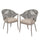 Detect Outdoor Patio Seating Set 2 Chairs and 1 Table Set (Grey) Braided & Rope