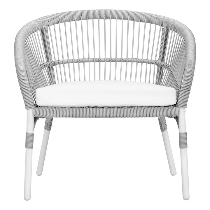 Virasat Scry Outdoor Patio Seating Set 2 Chairs and 1 Table Set (Silver + White) Braided & Rope