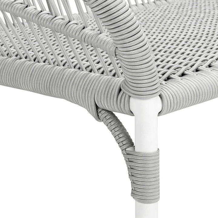 Virasat Scry Outdoor Patio Seating Set 2 Chairs and 1 Table Set (Silver + White) Braided & Rope