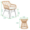 VIRASAT FURNITURE ALLURE OUTDOOR PATIO SEATING SET 2 CHAIRS AND 1 TABLE SET (HONEY)