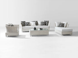 Virasat Outdoor Garden Balcony Sofa Set 3 Seater seater, 1 Double Seater, 1 Single Seater and 1 Center Table (White)-VIRASAT FURNITURE & FURNISHING