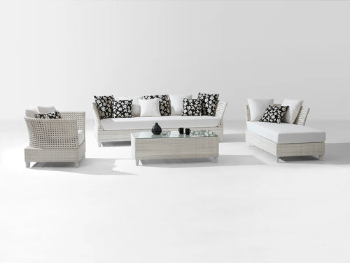 Virasat Outdoor Garden Balcony Sofa Set 3 Seater seater, 1 Double Seater, 1 Single Seater and 1 Center Table (White)-VIRASAT FURNITURE & FURNISHING