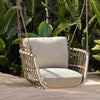 VIRASAT FURNITURE TRESSO SINGLE SEATER HANGING SWING WITHOUT STAND FOR BALCONY & GARDEN SWING (TAN) BRAIDED & ROPE