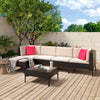 Virasat Outdoor Sofa Set 5 Seater and 1 Center Table Set (Dark Brown)-VIRASAT FURNITURE & FURNISHING