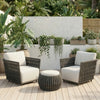 VIRASAT FURNITURE Outdoor Rope 3-Piece Patio Sofa Set (Grey & Off-White)