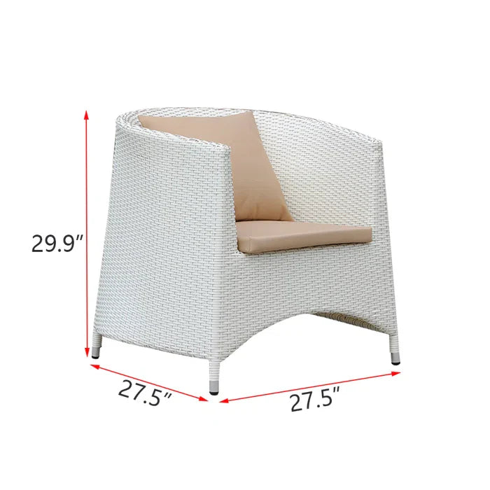Virasat Outdoor Patio Seating Set 4 Chairs and 1 Table Set (White)-VIRASAT FURNITURE & FURNISHING