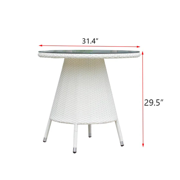 Virasat Outdoor Patio Seating Set 4 Chairs and 1 Table Set (White)-VIRASAT FURNITURE & FURNISHING